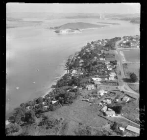 Onerahi area and coastline, Whangarei, including Limestone Island in the background