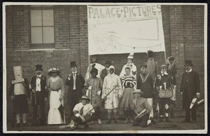 Postcard: Palace Pictures [Group of students in costume. 1910s?]