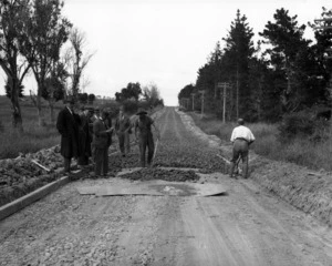Men constructing a road