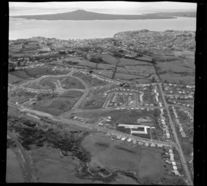 Kohimarama, Auckland, showing housing, roads and Rangitoto Island