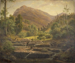 Guérard, Eugen von, 1811-1901: Thal um Mt. Wellington bei Hobart "Insel Tasmania, Australien" 1886