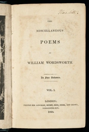 The miscellaneous poems of William Wordsworth : in four volumes.