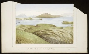 Artist unknown :Auckland harbour, from the crater of Mt Eden. 1868