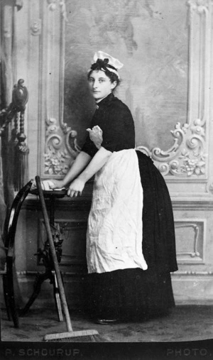 Schourup, Peter, 1837-1887 (Christchurch) fl 1870-1885 :Portrait of unidentified housemaid