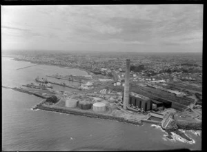 New Plymouth Power Station and port of New Plymouth