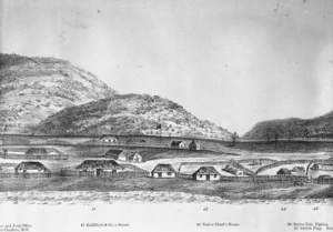 Nattrass, Luke 1803?-1875 :City of Wellington, New Zealand. 1841. [W. Richardson lithographer from a sketch by L. Nattrass. 2nd edition]. Wellington, McKee & Gamble [ca 1890. Part three, right-hand side, central section]