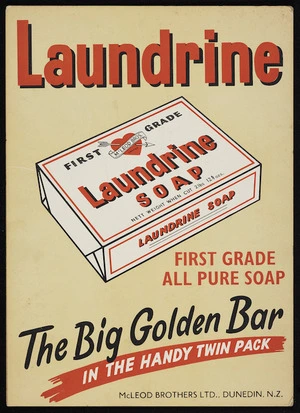 McLeod Brothers Ltd.: Laundrine first grade all pure soap. The big golden bar in the handy twin pack. [1940-1955?]