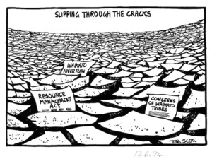 Scott, Thomas 1947- :Slipping through the cracks. Waikato River plan; Resource Management Act; Concerns of Waikato tribes. [13 June 1994].