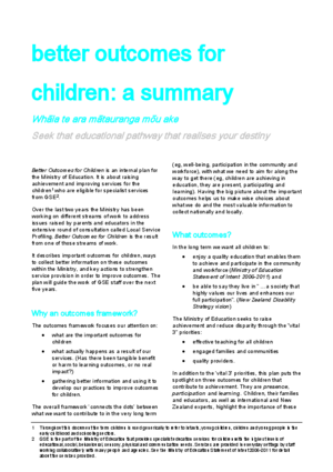 Better outcomes for children [electronic resource] : a summary.