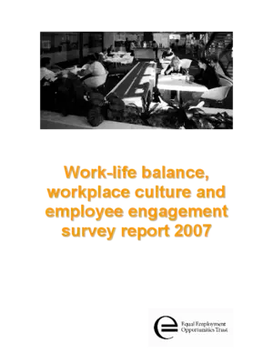 Work-life balance, workplace culture and employee engagement survey report 2007 [electronic resource] / research completed by the EEO Trust with analysis by Mervyl McPherson.