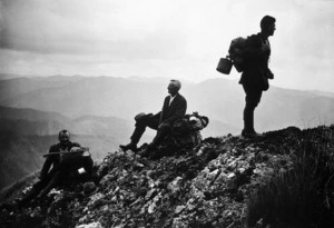 First crossing of the Tararua Range from Levin to Eketahuna; March 4-7, 1927. On Triangle Knob.