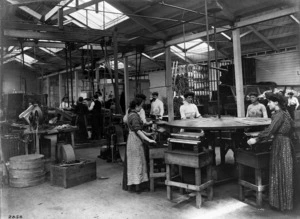People at work in the R Bell & Co match factory , Wellington