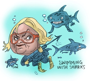 "Swimming with sharks"