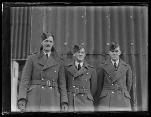 Flight Lieutenant Newell, Flying Officer Moen, and Flying Officer Dix, Royal New Zealand Air Force