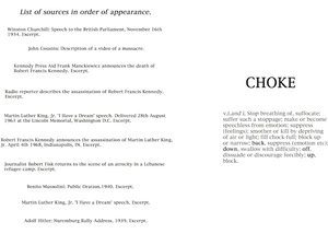 Choke - programme booklet and technical documentation for the concert work