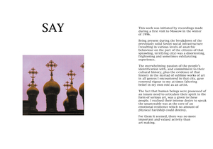 Say - programme booklet and related documentation for the concert work