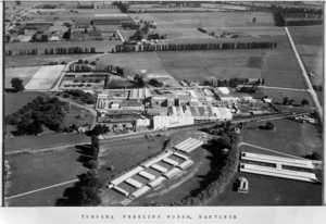 Aerial view of the Tomoana Freezing Works, Hastings