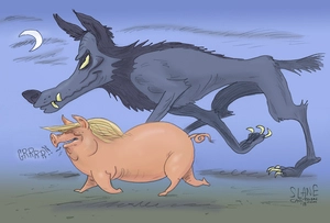 Wolf & Pig [Vladimir Putin and Donald Trump]