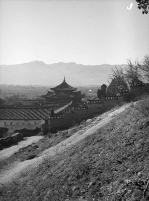 Yunnan, China. Roofs and walls of Lijiang. 10 December 1938.