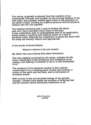 A scanned text document relating to the shrine for Edward Cousins