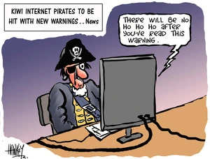 Hawkey, Allan Charles, 1941- : 'Kiwi internet pirates to be hit with new warnings..News' 11 November 2011