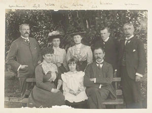 Lord Ranfurly, his family and his staff, in the grounds of Government House, Auckland - Photograph taken by Herman John Schmidt