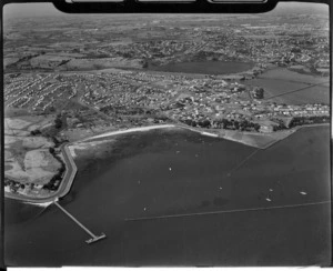 View over Orakei, Auckland, from the air