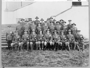 Officers of 1st Battalion, Taranaki Regiment, Waverley camp, Taranaki