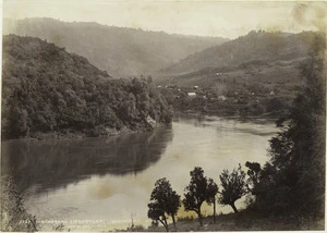 Looking across the Whanganui river towards the settlement of Jerusalem - Photograph taken by Alfred Henry Burton