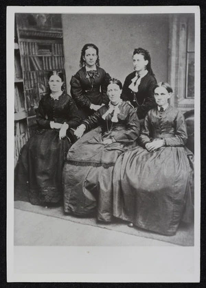 Photograph of Anne and Elizabeth Hunt with other women