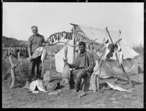 [Two men with catch of fish, Northland]