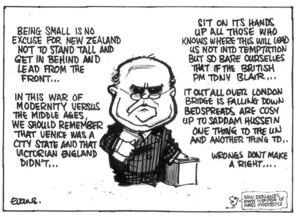 Evans, Malcolm, 1945- :Mike Moore speaks up. New Zealand Herald, 21 February, 2003.