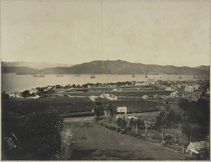 Bragge, James, 1833?-1908 :Thorndon from Wadestown Road, Wellington