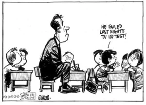 Evans, Malcolm, 1945- :He failed last night's IQ test! New Zealand Herald, 30 June 2003.