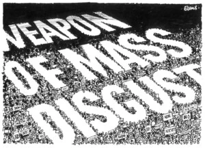 Evans, Malcolm, 1945- :Weapons of mass disgust. New Zealand Herald, 17 February, 2003.