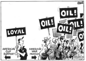 Evans, Malcolm, 1945- :Loyal. Oil. New Zealand Herald, 14 February, 2003.