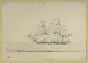 Artist unknown: H C ship Elphinstone off New Zealand 1845