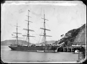 The sailing ship Crusader docked at Port Chalmers.