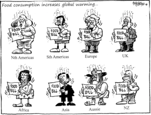 'Food consumption increases global warming...' 28 April, 2008