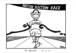 British Election Race. Labour. The Dominion, 9 June 2001