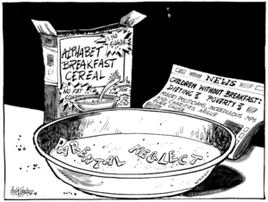 'Children without breakfast. Dieting? Poverty? Maori politicians, incredulous MPs and charities argue over cause'. 13 April, 2008