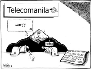 'Telecomanila'. 'Telecom to be more "efficient and lean" by outsourcing jobs'. "What?!" 31 July, 2008