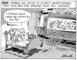 News. Ontrack are trying to extract market rentals from those who have broached their rail corridor. "I told you you'd taken the extension too far!" 21 November, 2007