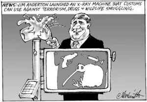 Smith, Ashley W., 1948- :News. Jim Anderton launched an x-ray machine that customs can use against terrorism, drugs & wildlife smuggling. New Zealand Shipping Gazette, 16 March 2002.