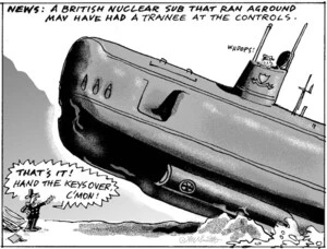 Smith, Ashley W., 1948- :News. A British nuclear sub that ran aground may have had a trainee at the controls. New Zealand Shipping Gazette, 16 November 2002.
