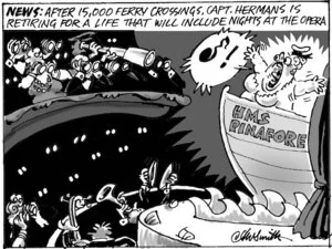News. After 15,000 ferry crossings, Capt. Hermans is retiring for a life that will include nights at the opera. 26 May, 2005