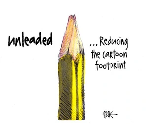 'Unleaded … reducing the cartoon footprint'