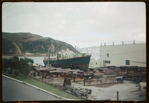 Launch Marlyn under repair at Shelly Bay, Wellington