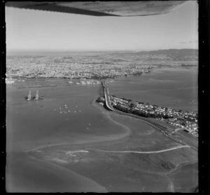 Auckland Harbour Bridge, looking South from Northcote
