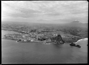 Paritutu Rock, island and Port of New Plymouth